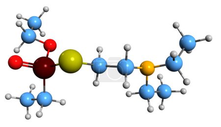 Foto de Imagen 3D de la fórmula esquelética VE del agente nervioso: estructura química molecular del agente de guerra química aislado sobre fondo blanco - Imagen libre de derechos