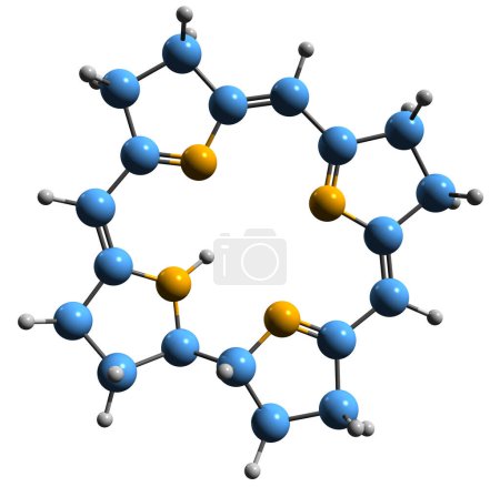 Foto de Imagen 3D de la fórmula esquelética de Corrin - estructura química molecular del compuesto heterocíclico aislado sobre fondo blanco - Imagen libre de derechos
