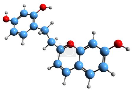 Téléchargez les photos : Image 3D de la formule squelettique de couleur Caramel - structure chimique moléculaire de la coloration alimentaire soluble dans l'eau isolée sur fond blanc - en image libre de droit