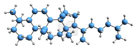 Téléchargez les photos : Image 3D de la formule squelettique de Cucurbitane - structure chimique moléculaire d'hydrocarbures polycycliques isolés sur fond blanc - en image libre de droit