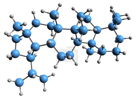 Téléchargez les photos : Image 3D de la formule squelettique de Lupane - structure chimique moléculaire du triterpénoïde pentacyclique isolé sur fond blanc - en image libre de droit