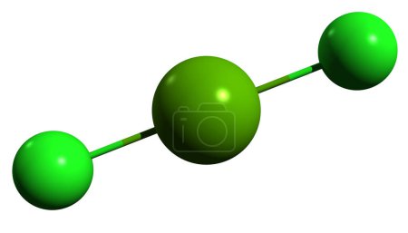 Photo for 3D image of Magnesium chloride skeletal formula - molecular chemical structure of inorganic chemical compound  isolated on white background - Royalty Free Image