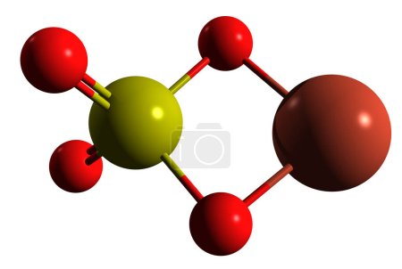 Foto de Imagen 3D de la fórmula esquelética de sulfato de cobre II: estructura química molecular del compuesto inorgánico Vitriolo azul aislado sobre fondo blanco - Imagen libre de derechos