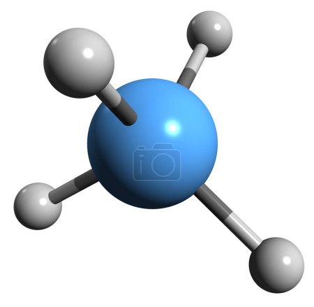 Foto de Imagen 3D de la fórmula esquelética de metano - estructura química molecular del gas Marsh aislado sobre fondo blanco - Imagen libre de derechos