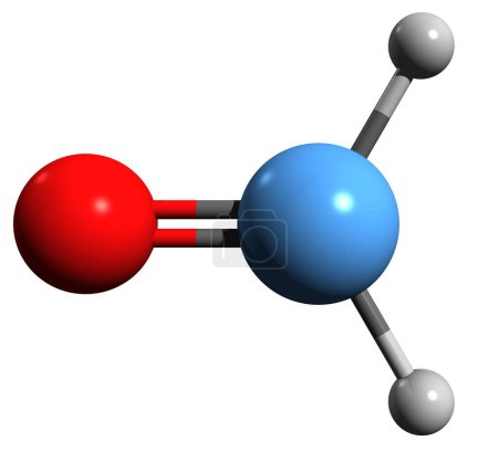 Foto de Imagen 3D de la fórmula esquelética del formaldehído - estructura química molecular del aldehído de metilo aislado sobre fondo blanco - Imagen libre de derechos