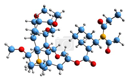 Photo for 3D image of Methyllycaconitine skeletal formula - molecular chemical structure of  diterpenoid alkaloid isolated on white background - Royalty Free Image