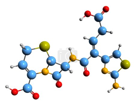 Foto per Immagine 3D di Ceftibuten fosamil formula scheletrica struttura chimica molecolare di cefalosporina antibiotico isolato su sfondo bianco - Immagine Royalty Free