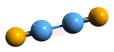 Téléchargez les photos : Image 3D de la formule squelettique de Cyanogène - structure chimique moléculaire de Dicyan isolé sur fond blanc - en image libre de droit