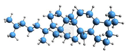 Téléchargez les photos : Image 3D de la formule squelettique du cycloartane - structure chimique moléculaire du triterpène isolé sur fond blanc - en image libre de droit