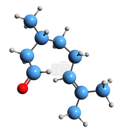 Photo for 3D image of Citronellal skeletal formula - molecular chemical structure of monoterpenoid aldehyde rhodinal  isolated on white background - Royalty Free Image