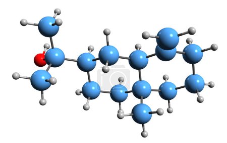 Téléchargez les photos : Image 3D de la formule squelettique bêta-eudesmol - structure chimique moléculaire du sesquiterpénoïde isolé sur fond blanc - en image libre de droit