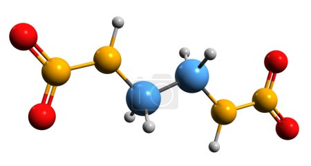 Photo for 3D image of Ethylenedinitramine skeletal formula - molecular chemical structure of Haleite isolated on white background - Royalty Free Image
