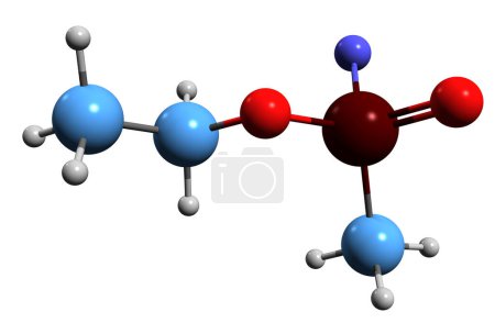 Téléchargez les photos : Image 3D de la formule squelettique de l'éthylsarine - structure chimique moléculaire du métabolite du sarin urinaire isolé sur fond blanc - en image libre de droit