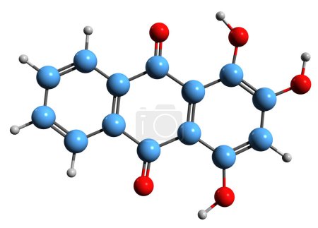 Téléchargez les photos : Image 3D de la formule squelettique munistin - structure chimique moléculaire de phytochimique isolé sur fond blanc - en image libre de droit