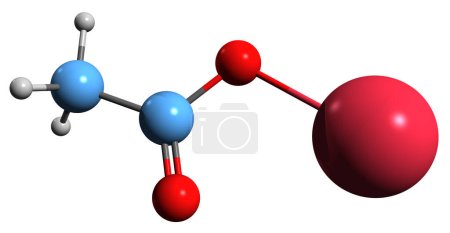 Foto de Imagen 3D de la fórmula esquelética del acetato de sodio - estructura química molecular del hielo caliente aislado sobre fondo blanco - Imagen libre de derechos