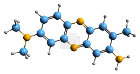 Photo for 3D image of Neutral red skeletal formula - molecular chemical structure of  eurhodin dye toluylene red isolated on white background - Royalty Free Image