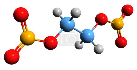 Téléchargez les photos : Image 3D de la formule squelettique du dinitrate d'éthylène glycol - structure chimique moléculaire du dinitroglycol isolé sur fond blanc - en image libre de droit