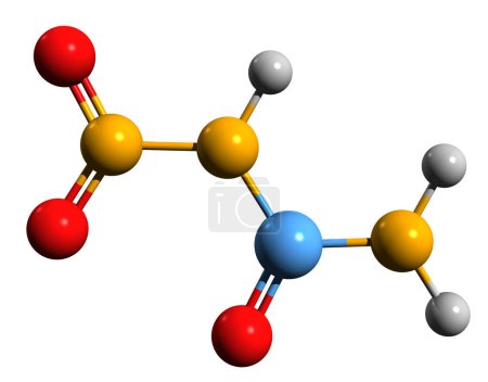 Foto de Imagen 3D de la fórmula esquelética de Nitrourea: estructura química molecular de la nitrocarbamida aislada sobre fondo blanco - Imagen libre de derechos