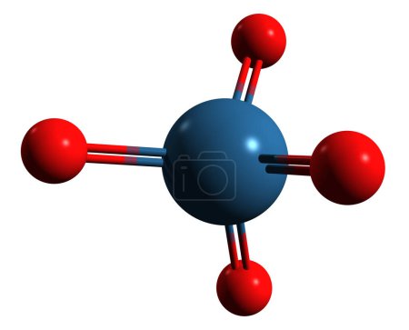 Téléchargez les photos : Image 3D de la formule squelettique du tétroxyde d'Osmium - structure chimique moléculaire du tétraoxoosmium isolé sur fond blanc - en image libre de droit