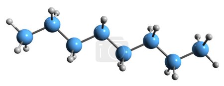Téléchargez les photos : Image 3D de la formule squelettique de l'octane - structure chimique moléculaire de l'octacarbane isolé sur fond blanc - en image libre de droit