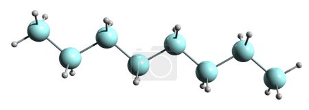 Foto de Imagen 3D de la fórmula esquelética de Octasilane - estructura química molecular del silano aislado sobre fondo blanco - Imagen libre de derechos