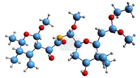 Téléchargez les photos : Image 3D de la formule squelettique de la pédérine - structure chimique moléculaire de l'amide toxique vésicant isolé sur fond blanc - en image libre de droit