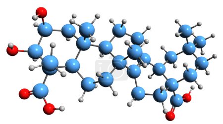 Photo for 3D image of Polygalic acid skeletal formula - molecular chemical structure of Senegenic acid isolated on white background - Royalty Free Image