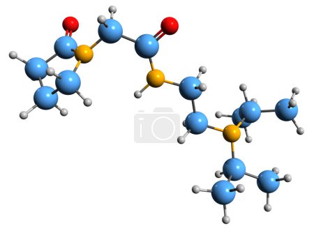 Foto de Imagen 3D de la fórmula esquelética de Pramiracetam - estructura química molecular del estimulante del sistema nervioso central aislado sobre fondo blanco - Imagen libre de derechos