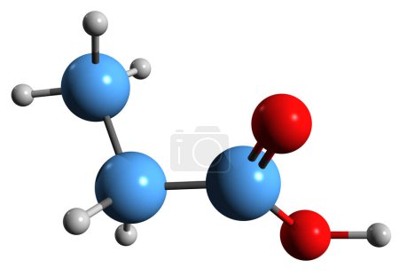 Téléchargez les photos : Image 3D de la formule squelettique nonanoate de propyle - structure chimique moléculaire du pélargonate de propyle isolé sur fond blanc - en image libre de droit