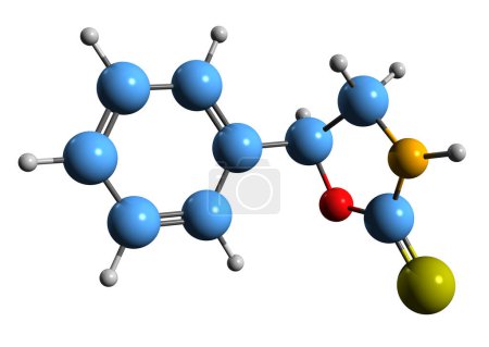 Photo for 3D image of resedinine skeletal formula - molecular chemical structure of alkaloid isolated on white background - Royalty Free Image