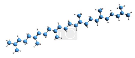 Foto de Imagen 3D de la fórmula esquelética de Squalene - estructura química molecular del triterpenoide aislado sobre fondo blanco - Imagen libre de derechos