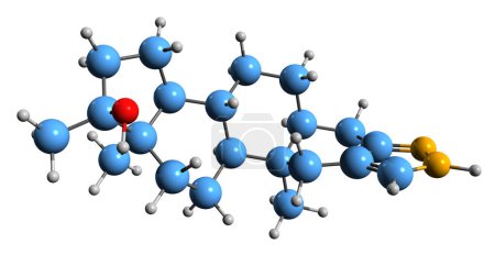 Foto de Imagen 3D de la fórmula esquelética de estanozolol - estructura química molecular de andrógenos y esteroides anabólicos aislados sobre fondo blanco - Imagen libre de derechos