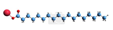 Photo for 3D image of Sodium stearate skeletal formula - molecular chemical structure Sodium octadecanoate isolated on white background - Royalty Free Image