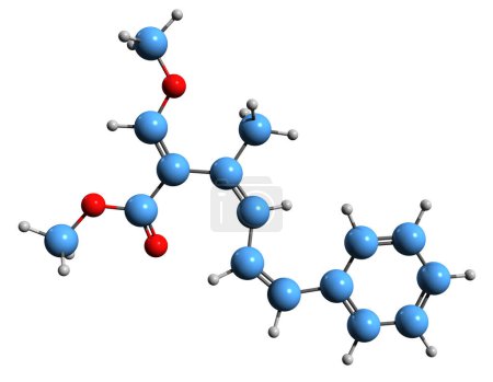Foto de Imagen 3D de Strobilurin Una fórmula esquelética - estructura química molecular de Fungicida aislado sobre fondo blanco - Imagen libre de derechos