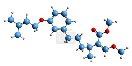Photo for 3D image of Strobilurin  skeletal formula - molecular chemical structure of Fungicide isolated on white background - Royalty Free Image