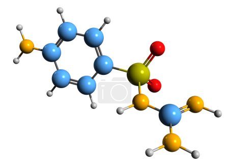 Photo for 3D image of Sulfaguanidine skeletal formula - molecular chemical structure of  sulfonamide isolated on white background - Royalty Free Image