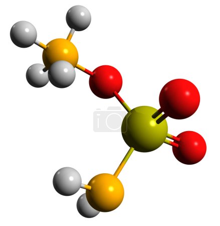 Téléchargez les photos : Image 3D de la formule squelettique du sulfamate d'ammonium - structure chimique moléculaire de l'herbicide isolé sur fond blanc - en image libre de droit