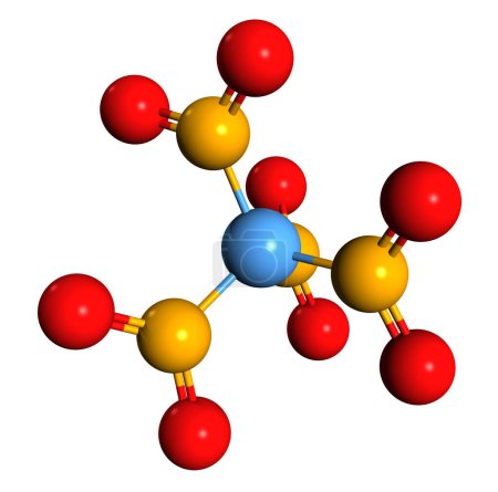 Foto de Imagen 3D de la fórmula esquelética de tetranitrometano: estructura química molecular del oxidante orgánico aislado sobre fondo blanco - Imagen libre de derechos