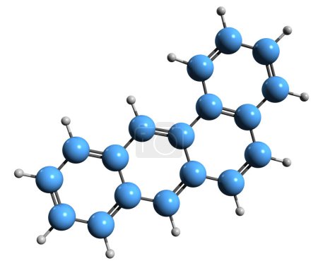Foto de Imagen 3D de la fórmula esquelética del bencantraceno - estructura química molecular del tetrafeno aislado sobre fondo blanco - Imagen libre de derechos