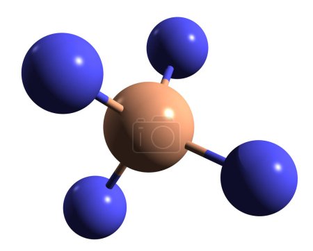 Photo for 3D image of Fluoroboric acid skeletal formula - molecular chemical structure of oxonium tetrafluoroboranuide isolated on white background - Royalty Free Image