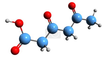 Foto de Imagen 3D de la fórmula esquelética del ácido triacético - estructura química molecular del triacetato aislada sobre fondo blanco - Imagen libre de derechos