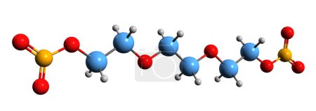 Foto de Imagen 3D de la fórmula esquelética dinitrato de trietilenglicol - estructura química molecular del plastificante energético TEGDN aislado sobre fondo blanco - Imagen libre de derechos