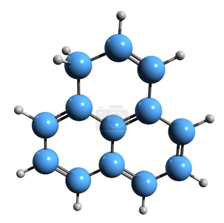 Téléchargez les photos : Image 3D de la formule squelettique Phénalène - structure chimique moléculaire du périnaphthindène isolé sur fond blanc - en image libre de droit