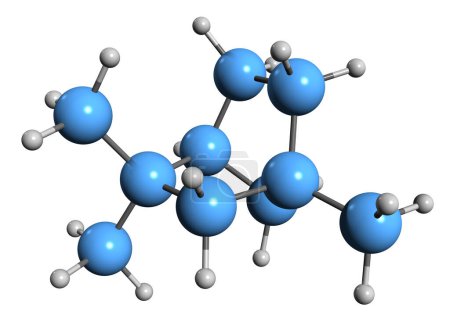 Foto de Imagen 3D de la fórmula esquelética de fenhan - estructura química molecular del terpeno aislado sobre fondo blanco - Imagen libre de derechos