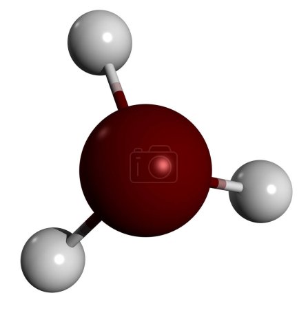 Foto de Imagen 3D de la fórmula esquelética de fosfina: estructura química molecular del hidrógeno fosforado aislado sobre fondo blanco - Imagen libre de derechos