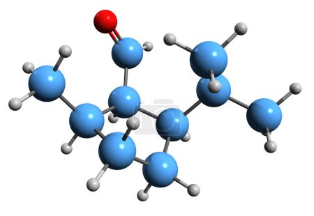 Foto de Imagen 3D de Photocitral Una fórmula esquelética - estructura química molecular de fitoquímica aislada sobre fondo blanco - Imagen libre de derechos