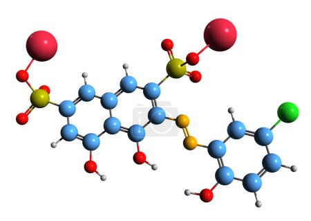 Foto de Imagen 3D de Plasmocorinth B Disodium Salt fórmula esquelética - estructura química molecular del pigmento organometálico aislado sobre fondo blanco - Imagen libre de derechos
