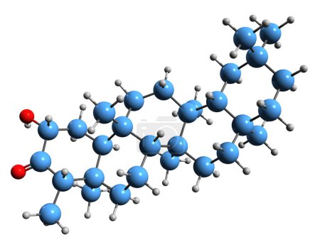 Photo for 3D image of Cerin skeletal formula - molecular chemical structure of Friedelane triterpenoid isolated on white background - Royalty Free Image