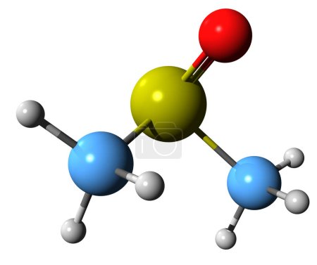 Foto de Imagen 3D de la fórmula esquelética de óxido de dodecildimetilamina - estructura química molecular del compuesto organosulfuro DDAO aislado sobre fondo blanco - Imagen libre de derechos