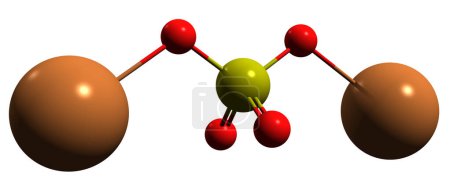 Foto de Imagen 3D de la fórmula esquelética de sulfato de potasio - estructura química molecular de sulfato de potasa aislado sobre fondo blanco - Imagen libre de derechos
